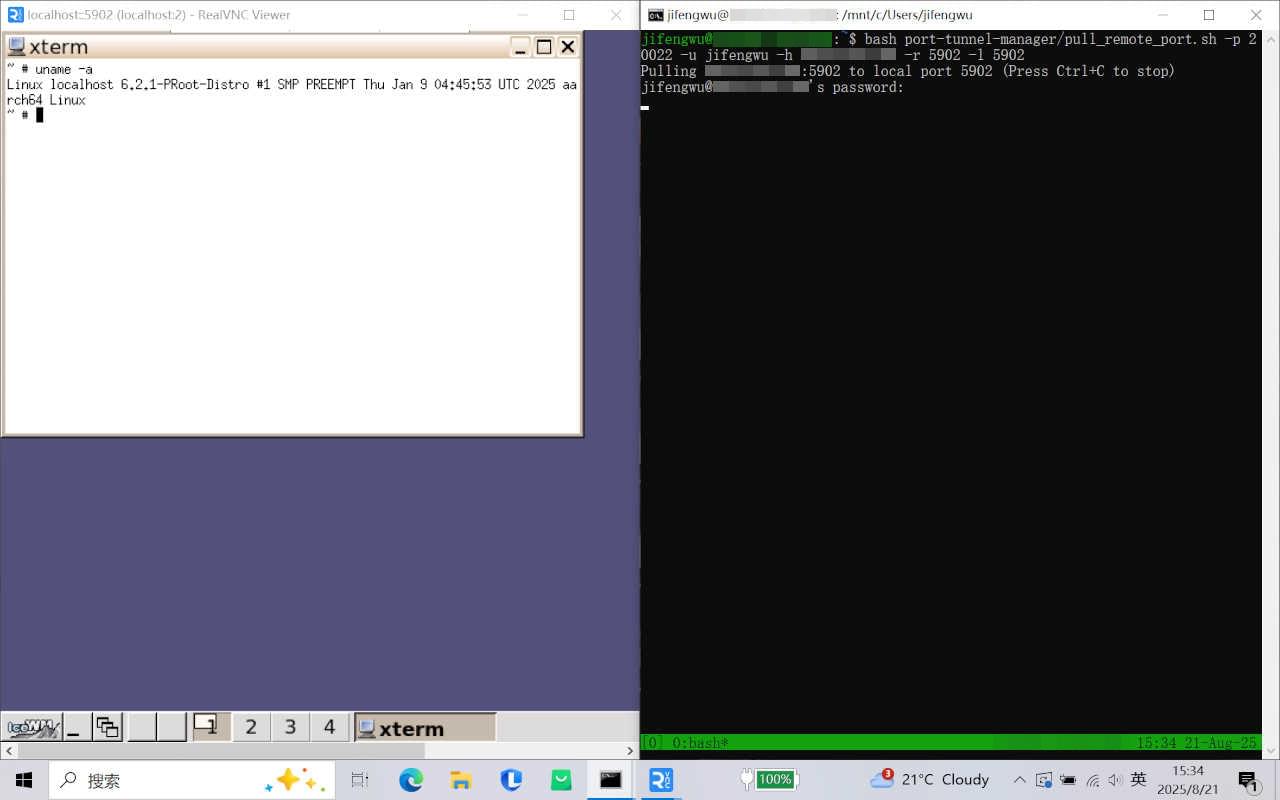 IceWM desktop environment in VNC client